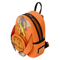 trick 'r treat flaming pumpkin head sam light up glow mini backpack