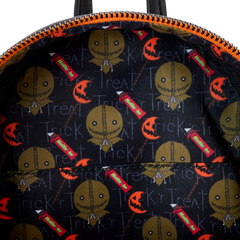 trick 'r treat flaming pumpkin head sam light up glow mini backpack