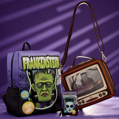 universal monsters frankenstein mask glow mini backpack with coin bag