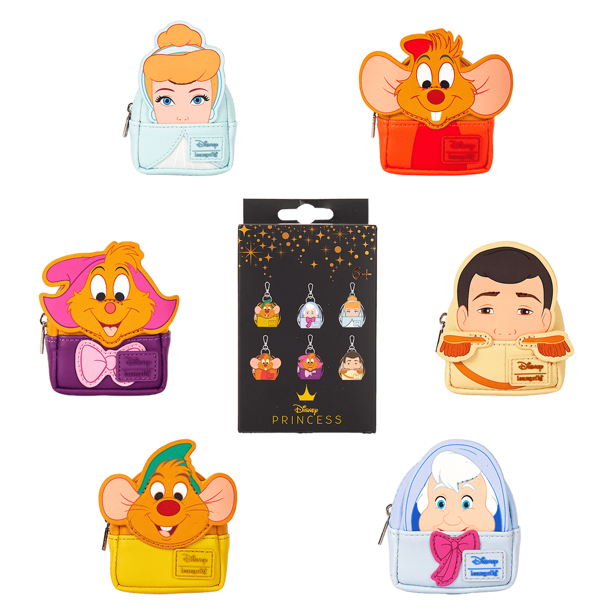 cinderella 75th anniversary cosplay mystery mini backpack keychain charm