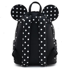 disney minnie mouse black & white polka dot cosplay mini backpack
