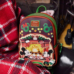 mickey & minnie mouse hot cocoa fireplace mini backpack