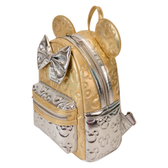 minnie mouse exclusive metallic gold & silver quilted mini backpack