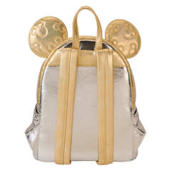 minnie mouse exclusive metallic gold & silver quilted mini backpack