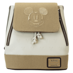 mickey & friends canvas all-over print drawstring bucket mini backpack