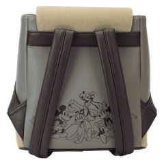 mickey & friends canvas all-over print drawstring bucket mini backpack