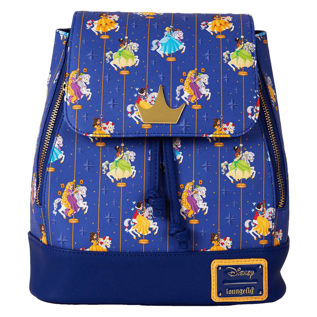 disney princess carousel all-over print drawstring mini backpack