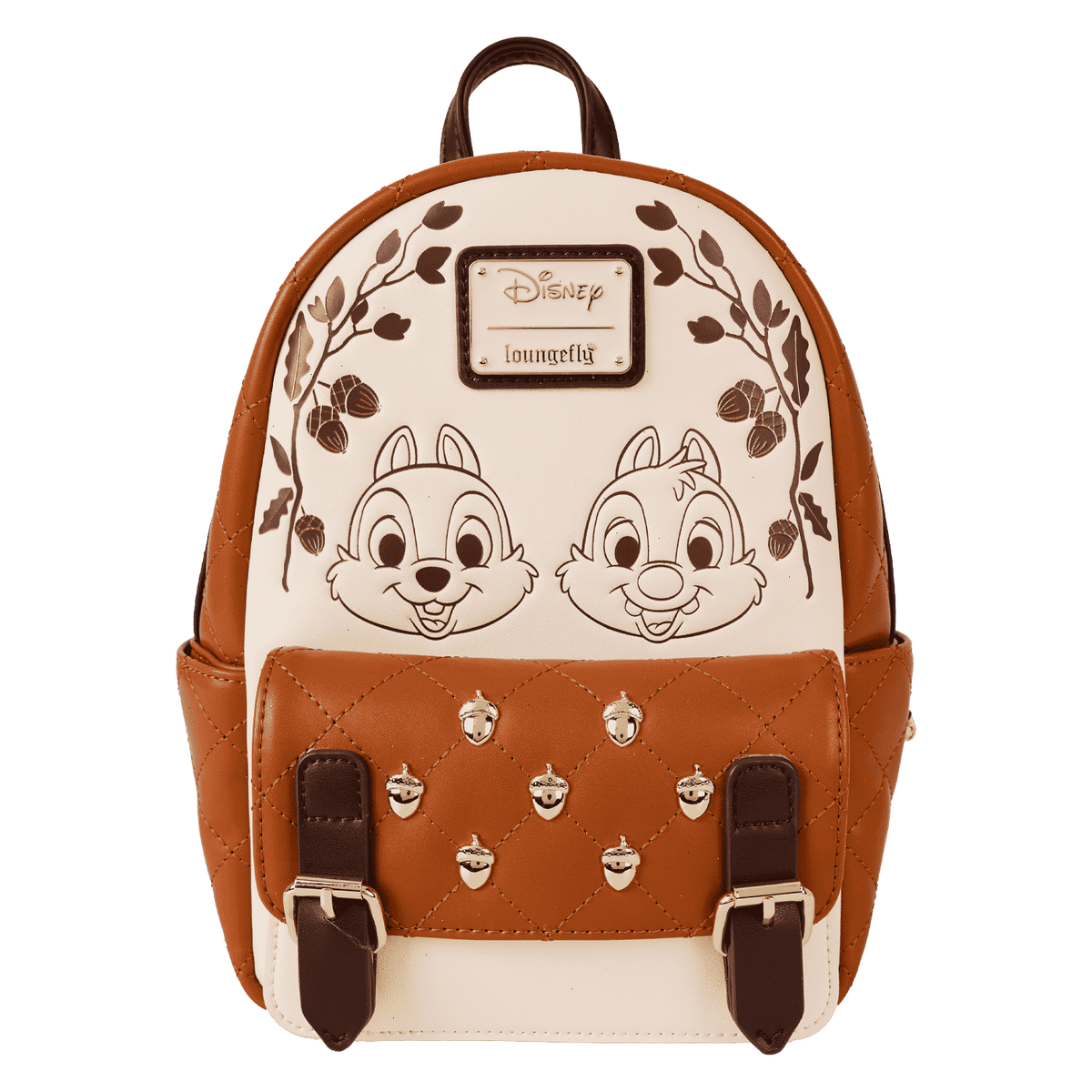 chip 'n' dale acorn quilted texture mini backpack