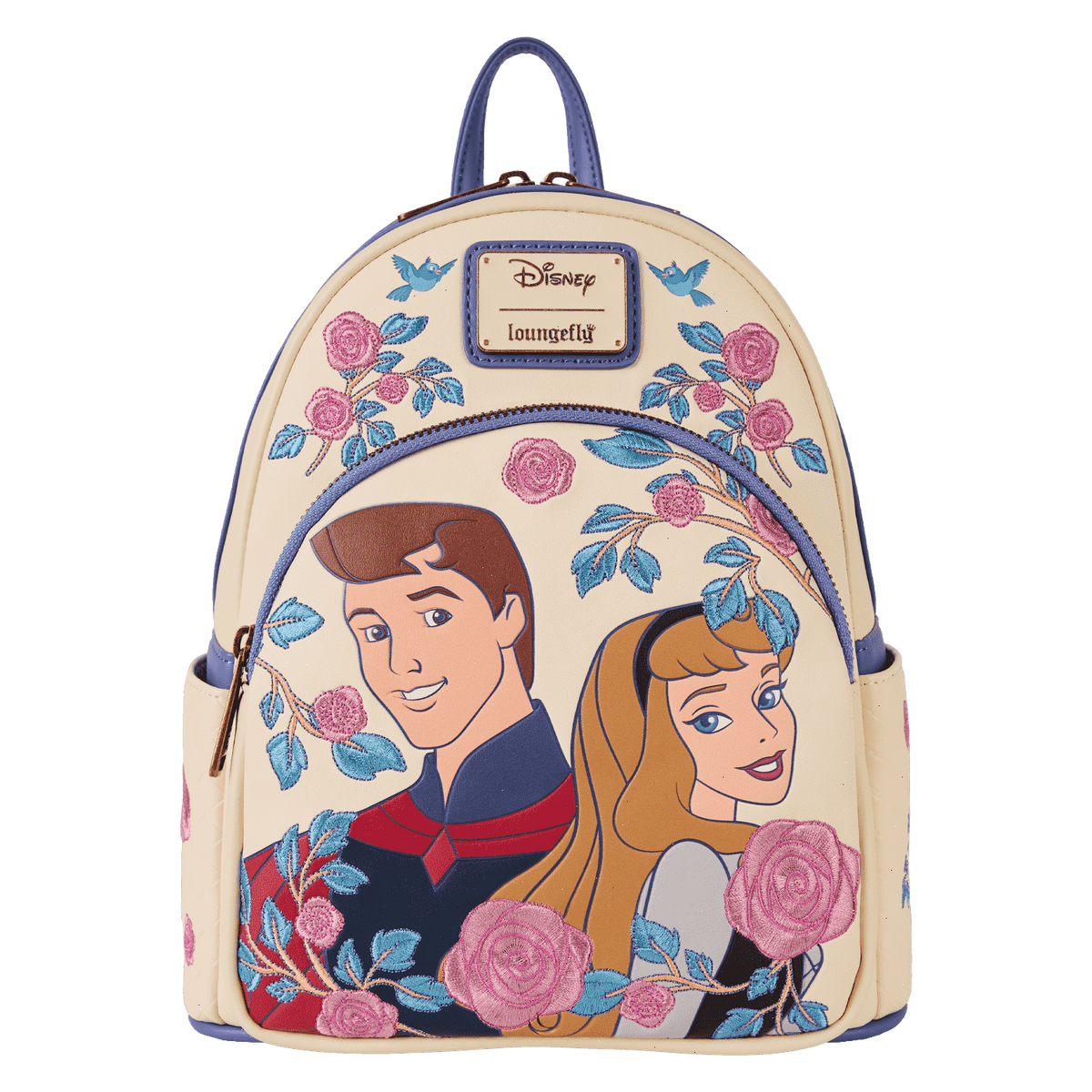 sleeping beauty princess aurora & prince phillip floral mini backpack
