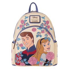 sleeping beauty princess aurora & prince phillip floral mini backpack