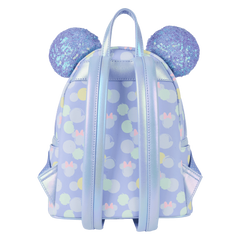 minnie mouse exclusive iridescent all-over print sequin ear mini backpack