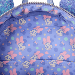 minnie mouse exclusive iridescent all-over print sequin ear mini backpack