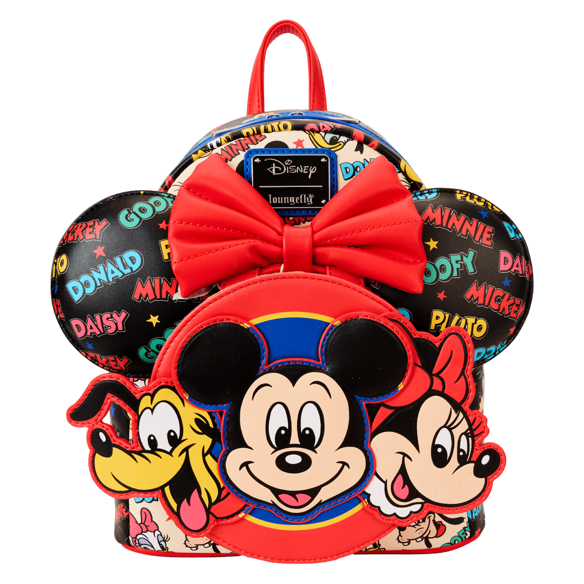 mickey & friends classic all-over print mini backpack with ear headband