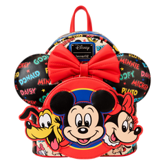 mickey & friends classic all-over print mini backpack with ear headband