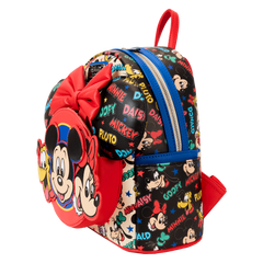 mickey & friends classic all-over print mini backpack with ear headband