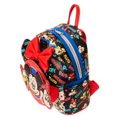 mickey & friends classic all-over print mini backpack with ear headband