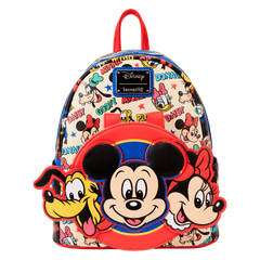 mickey & friends classic all-over print mini backpack with ear headband