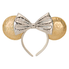 minnie mouse exclusive metallic gold & silver quilted ear headband