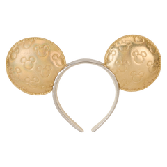 minnie mouse exclusive metallic gold & silver quilted ear headband