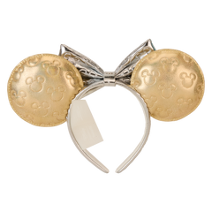 minnie mouse exclusive metallic gold & silver quilted ear headband
