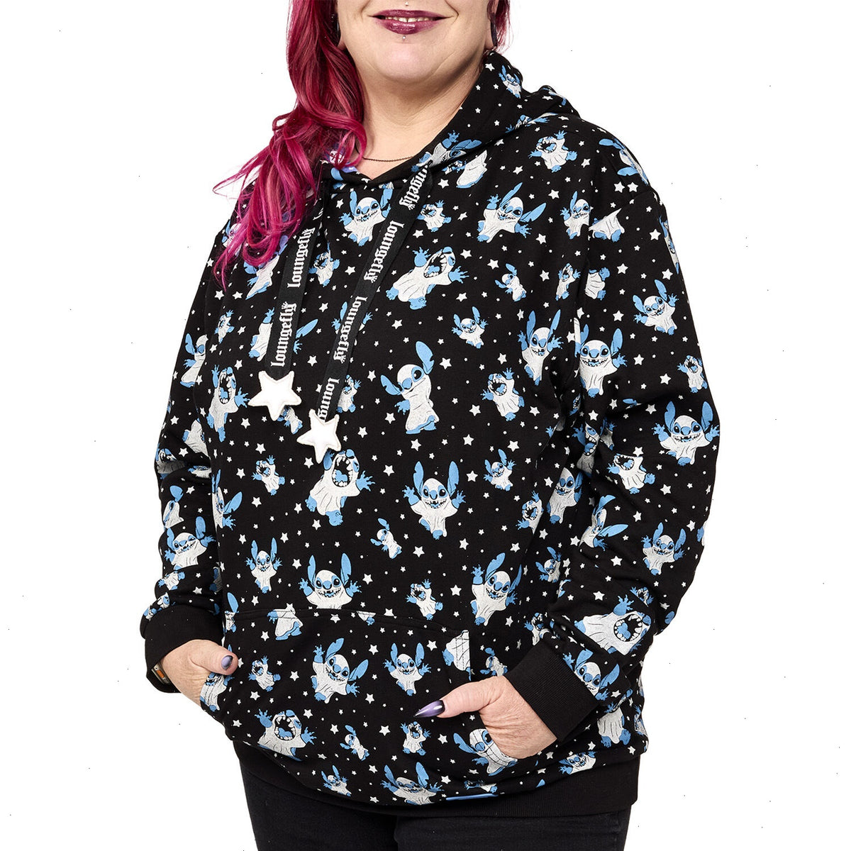 stitch ghost costume all-over print unisex hoodie