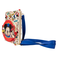 mickey & friends classic all-over print refillable stationery zip around crossbody journal