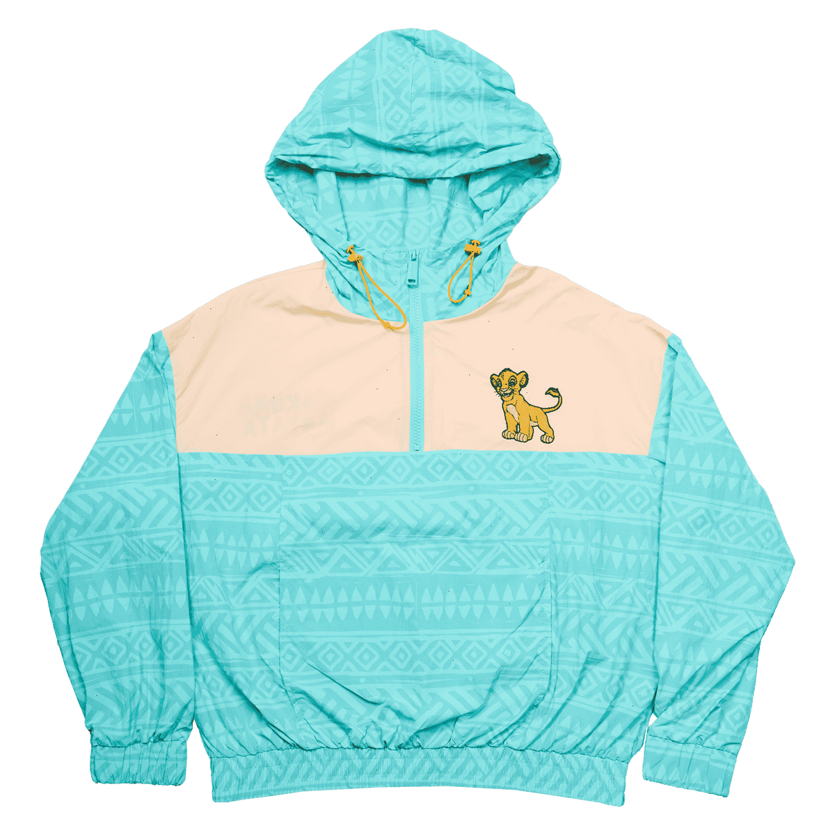 the lion king simba half-zip unisex windbreaker jacket
