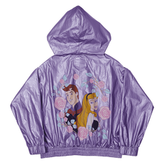 sleeping beauty princess aurora & prince phillip floral half-zip unisex windbreaker jacket