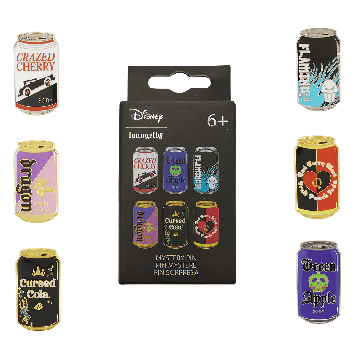 disney villains exclusive soda can mystery box pin