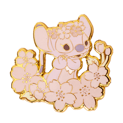 stitch & angel cherry blossom mystery box pin