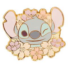 stitch & angel cherry blossom mystery box pin