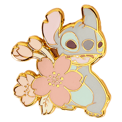 stitch & angel cherry blossom mystery box pin