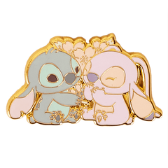 stitch & angel cherry blossom mystery box pin