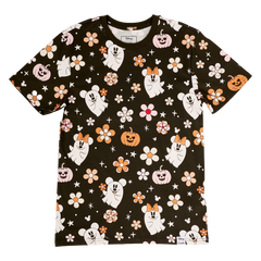 mickey & minnie floral ghost all-over print unisex tee