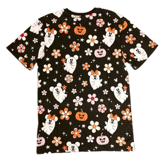 mickey & minnie floral ghost all-over print unisex tee