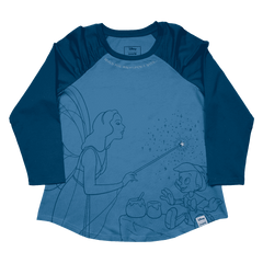 pinocchio blue fairy unisex raglan tee
