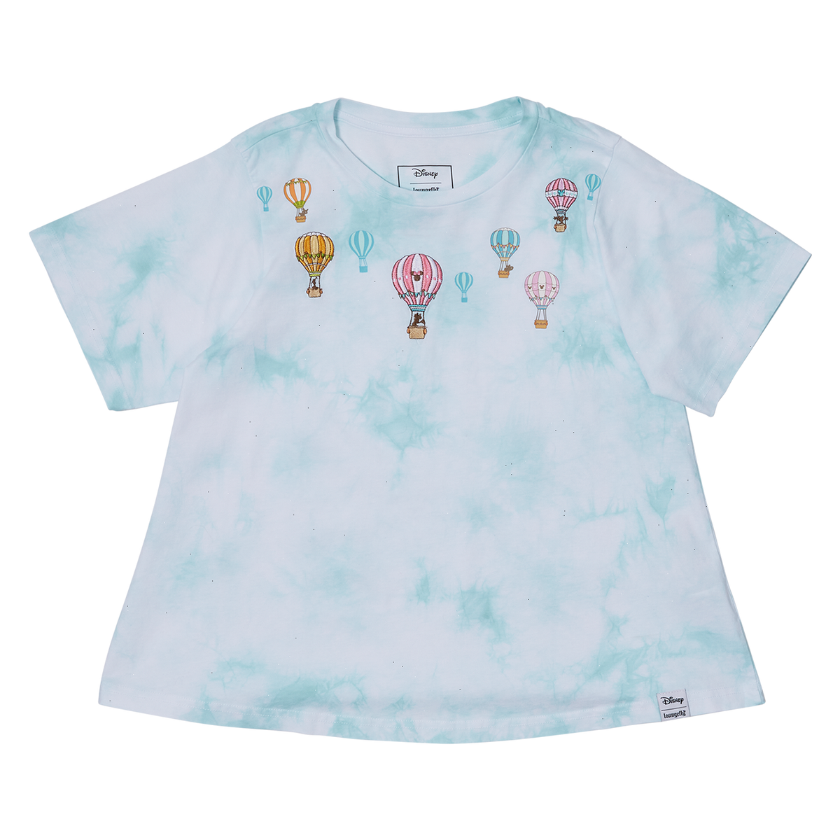 mickey & friends hot air balloon tie-dye swing tee