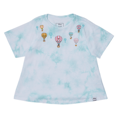 mickey & friends hot air balloon tie-dye swing tee