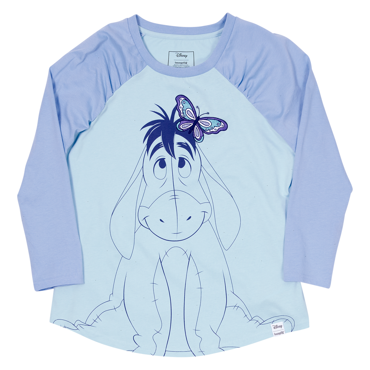 winnie the pooh eeyore unisex raglan tee