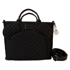 mickey mouse checkered texture convertible backpack & tote crossbody bag