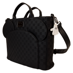 mickey mouse checkered texture convertible backpack & tote crossbody bag