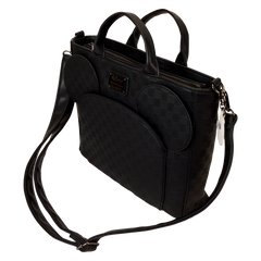 mickey mouse checkered texture convertible backpack & tote crossbody bag