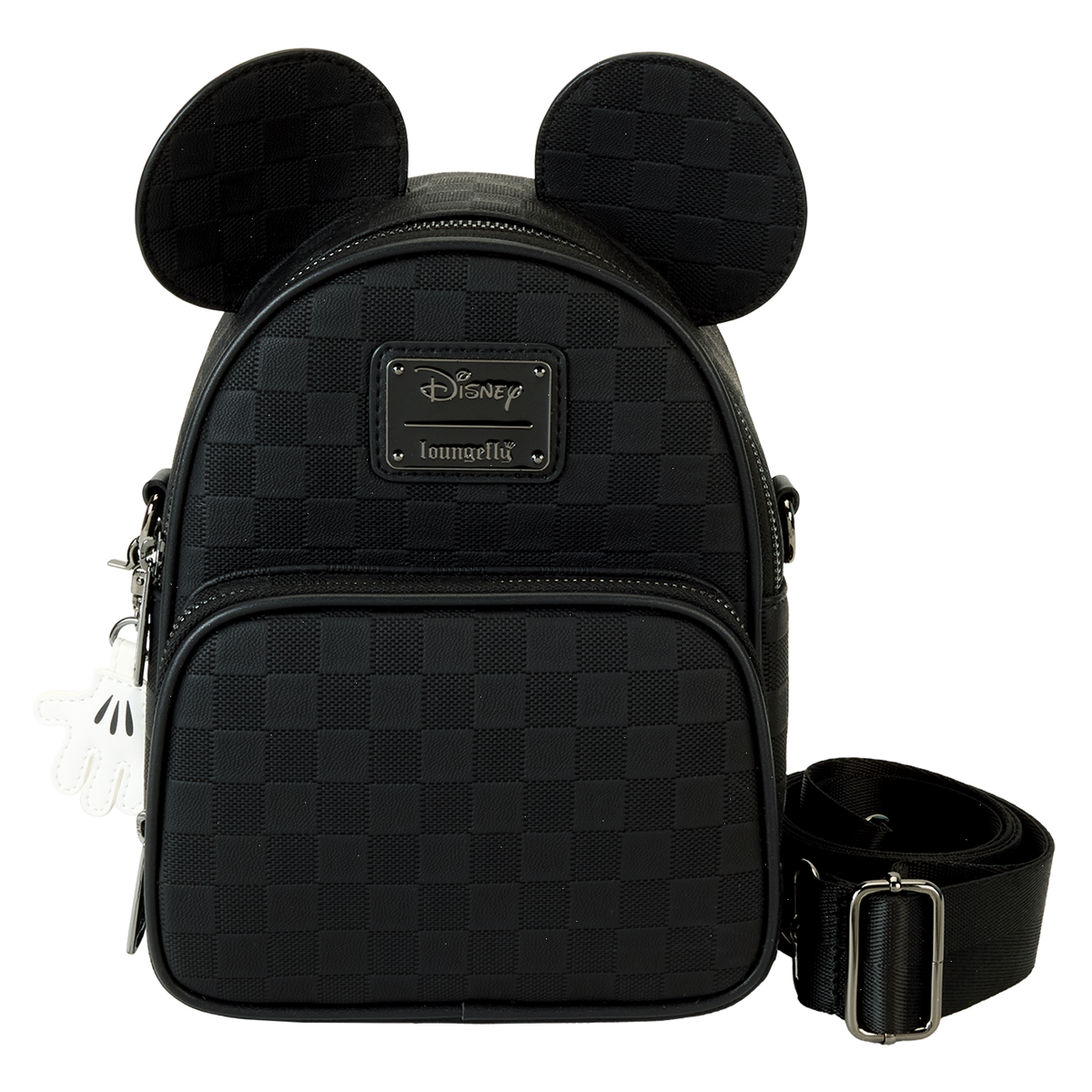 mickey mouse checkered texture convertible mini backpack & crossbody bag