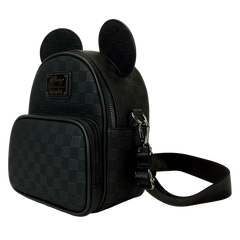 mickey mouse checkered texture convertible mini backpack & crossbody bag