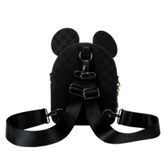 mickey mouse checkered texture convertible mini backpack & crossbody bag