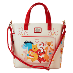 winnie the pooh & friends hearts convertible backpack & tote crossbody bag