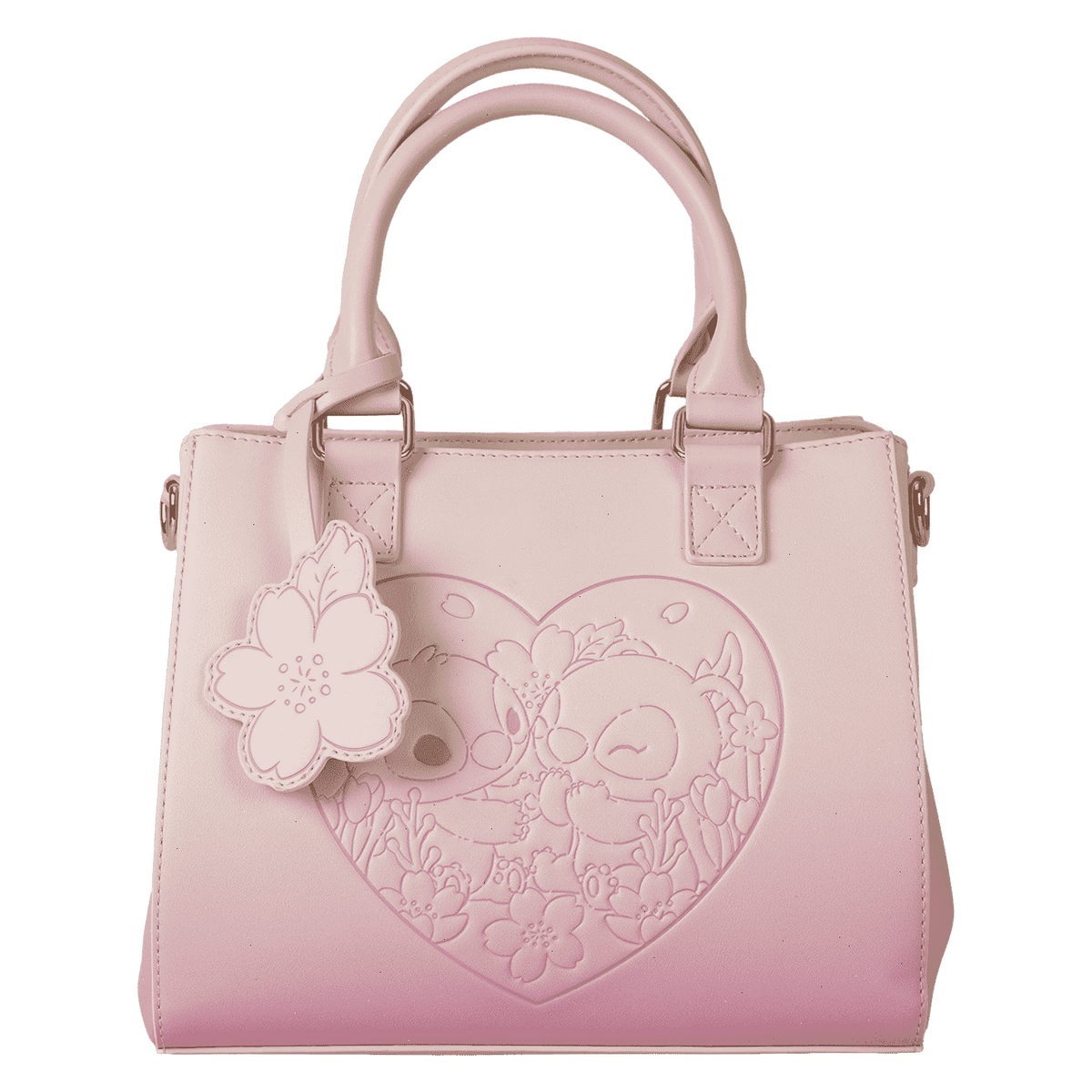 stitch & angel cherry blossom heart crossbody bag