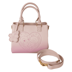 stitch & angel cherry blossom heart crossbody bag