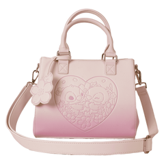 stitch & angel cherry blossom heart crossbody bag