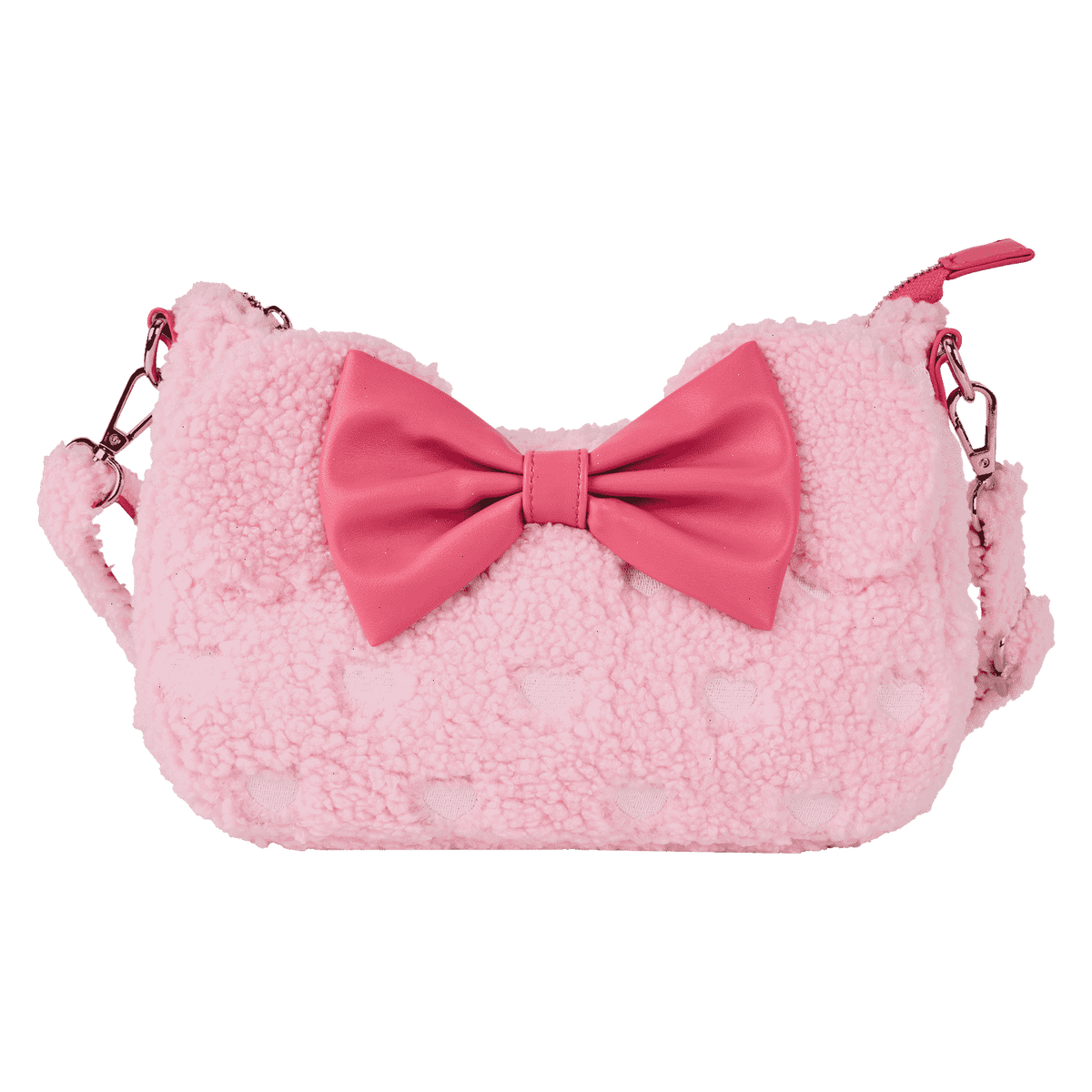 minnie mouse exclusive hearts strawberry scented sherpa crossbody bag